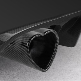 OtpOutopa Car Exhaust Tip 2.5 inch Inlet, Universal Car Exhaust Pipe Modification Tail Throat Tail Pipe Stainless Steel Muffler Tip, Adjustable Heart Shaped Car Thickened Pipe (Curved,Carbon fiber)