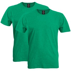 Gildan Adult Softstyle Cotton T-Shirt, Style G64000, Multipack, Heather Irish Green (2-Pack), 3X-Large