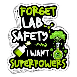 HOSALA Forget Lab Safety I Want Superpowers Sticker Lab Tech Laboratory Technician Sticker Medical Laboratory Science Gift Decoration Helmet Vehicles