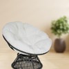 B Baosity Deluxe Egg Chair Cushion for Comfort, White, as