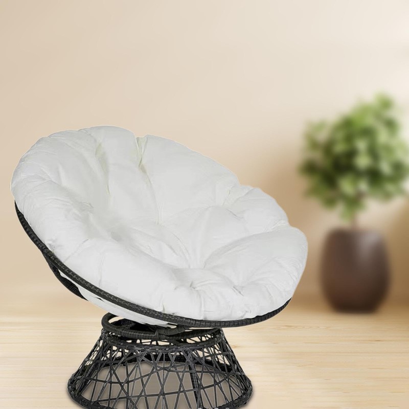 B Baosity Deluxe Egg Chair Cushion for Comfort, White, as