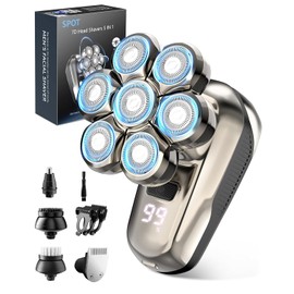 Head Shaver for Bald Men, 5-in-1 Electric Razor with 7D Floating & 2-Speed Modes, IPX7 Waterproof, LED Smart Display and Type-C Fast Charging, Professional Grooming Kit for Men Gifts, Father's Day