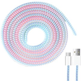 fogman Cable Protector, Anti-Disconnect Cover, Cable Protection Cover, Anti-Break, Set of 5 (Pink Blue)