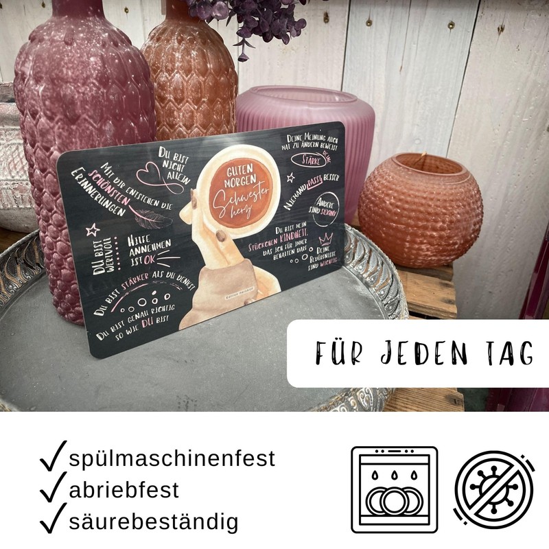 Gift for sister: breakfast board "Guten Morgen Schwesterherz", gift for