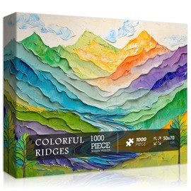 Colorful Landscape Puzzles for Adults 1000 Pieces, Nature Rainbow Mountain Puzzle Scenery, Impossible Jigsaw Puzzles 1000 Pieces Scenic Landscape Puzzles Painting, Challenging for Adults