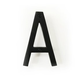 NACH Floating House Numbers, 6 inch Aluminum Black House Numbers for Outside - Letter A, Address Letters with Mounting Hardware