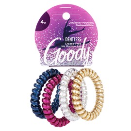 Goody Holiday Ball Coils - 4 Count, Assorted - Jelly Bands Ponytailers Hair Accessories for Men, Women, Boys and Girls to Style With Ease and Keep Your Hair Secured - For All Hair Types