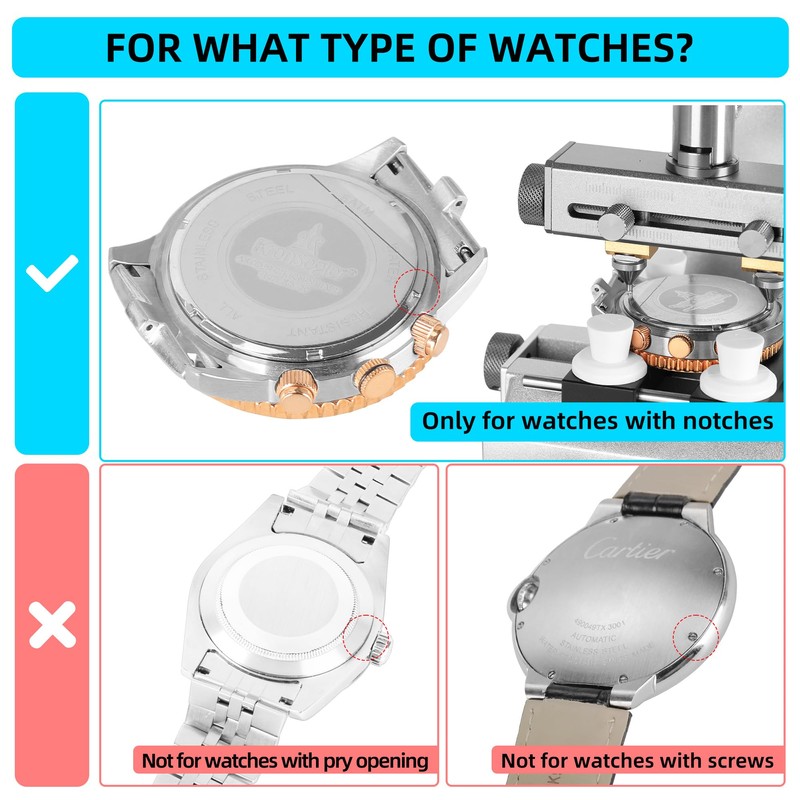 Singcci Bench Watch Opener 5700，with 6 Types of Steel Teeth,