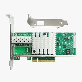 Tarjeta de red de 10 Gb, puerto SFP+ PCIe x8 Ethernet adaptador de servidor convergente compatible con NIC Intel X520-DA1 82599EN chip compatible con Windows 7/8/10/11/Visa, servidor/Linux/VMware