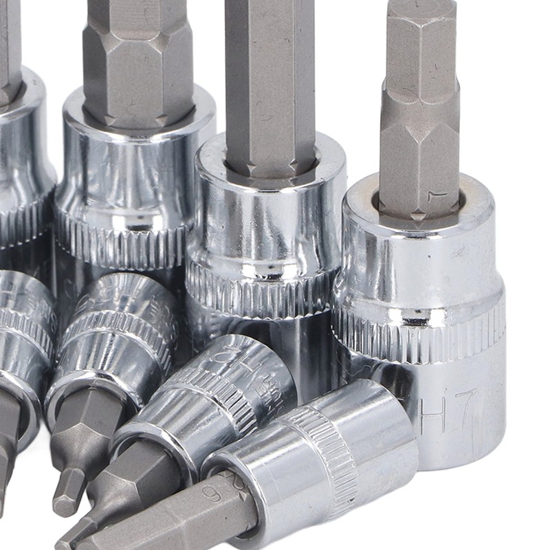 13 Pcs Hex Bit Socket Set 1/4 3/8 1/2 Inch