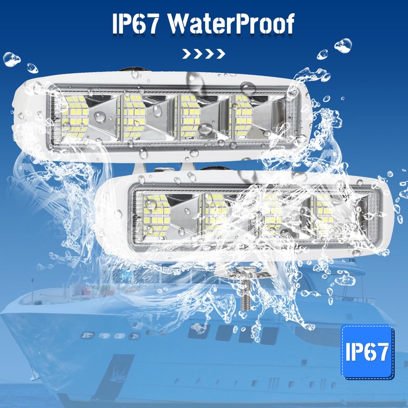 Goottan Led Boat Lights, 72W Deck Dock Marine Lights Waterproof