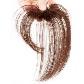 One Piece Clip in Hair Fringe 3D Hair Bangs Hair Flat Bangs with Clips on Crown Wiglet Hairpieces for Women Light Brown (Light Brown, 20CM)