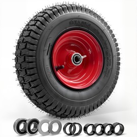 Felixstory 13x5.00-6 Tire and wheel, Solid Lawn Mower Tire, Tubeless Lawn Tractor Wheel, 3"-6" Offset Hub and 3/4" or 5/8" Bushings, Wear-resistant, Anti-punture