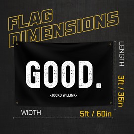 Gold Trident Good Gym Flag Banner - Inspire Discipline & Motivation, Perfect for Home Gym, Dorm, Garage - Ideal for Men, Athletes, Fitness Warrirors, Gym Fans - 3x5 Feet