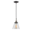 Jackson 1-Light Pendant, Antique Brass, Bronze Accent, Glass Shade,64750