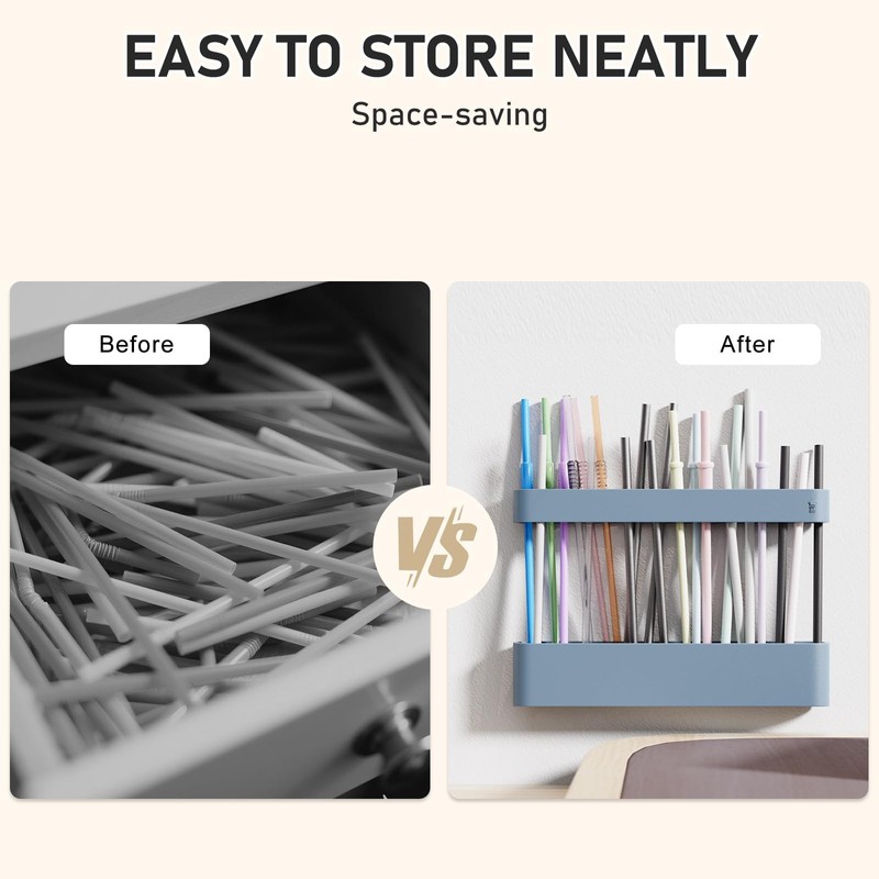ABLY Straw Holder, reusable straw storage rack, suitable for kitchen