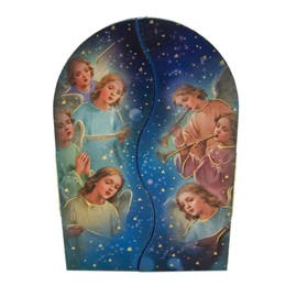 Natural Wood Triptych with Holy Family and Shepherd Nativity Scene, 3 1/2 Inch