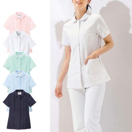 Nursery Anti-static Cool Stretch Collar Switching Jacket, Non-see-through, Cool Material, Medical, White Coat, Nursing, white