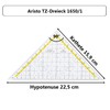 Aristo 1650/1"TZ-Dreieck" Set Square Plexiglass 225 mm Transparent