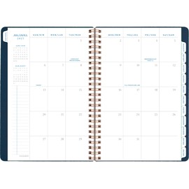 AT-A-GLANCE Signature 2025-2026 Small Weekly/Monthly Planner, Navy Cover, 13 Months, 8.75" X 6", Bilingual (YP200FA2026)
