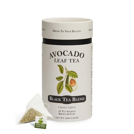 Avocado Leaf Black Tea Blend – Lightly Caffeinated, Healthy Herbal Tea | Immune Support & Booster | Cold Brew or Hot Tea - 15 Tea Bags | 30 Servings (Sugar-Free, Vegan, Gluten Free, and Non-GMO)