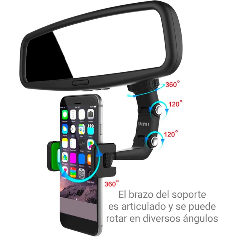 Soporte para Celular Giratorio 360° para Espejo Retrovisor
