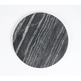 B-Living Marble Serving Tray | Cheese Tray Board with Feet | Gray Round Stone Tray | 12 Inch Cutting Board | Perfect Decorative Tray for Home Decor