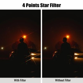 Walking Way 77MM 4/6/8 Points Star Filter Set Twinkle Effect Star Lens Filter, Cross-Screen Filter, Slim Sparkling Effect Camera Star Filter with Lens Filter Case