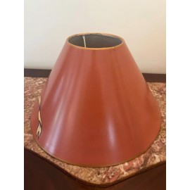 TOLEWARE FLOOR LAMP SHADE Antique Metal Floral Ribbon Chamomile Daisy's 12" X 7"