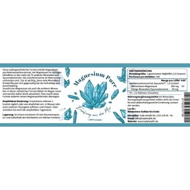 Natural Magnesium Pure Aquamin Magnesium 500 g High Dose 350 mg Elemental Magnesium per Gram - Pure Magnesium Powder with Aquamine for More Energy and Muscle Relaxation