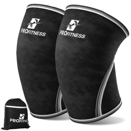 ProFitness Knee Sleeves Weightlifting Women & Men - 7mm Thick Lifting Knee Sleeves Provides Knee Support for Men & Women crossfit for Squats (Black, Small)