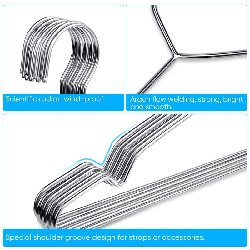 Fayleeko Wire Coat Hangers 40 Pack Strong Heavy Duty Stainless
