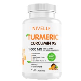 Nivelle Curcumina Cúrcuma Suplemento Pura 1000 Curcuminoides Propóleos Abeja Jengibre Aceite Mct Vitamina Soluble Grasa Pimienta Negra