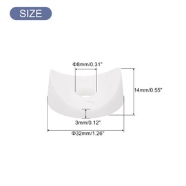 uxcell 50Pcs Plastic Round Washers, 8mm x 32mm x 3mm White PE Concave Washer Spacer Hardware Machine Fastener for Round Tube Fixing