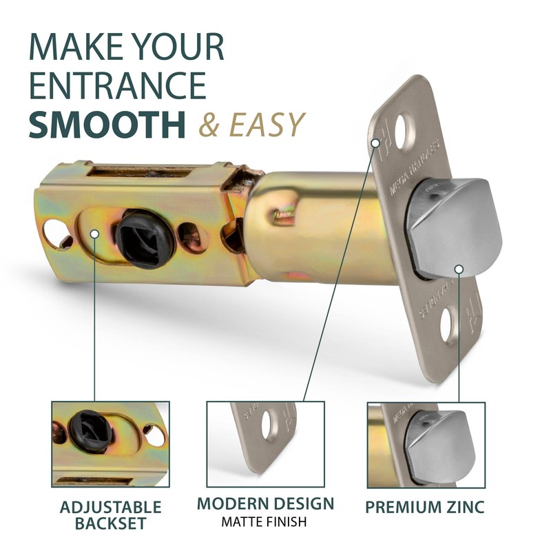 Mega Handles 2-Way Adjustable Privacy Round Door Latch, Universal for