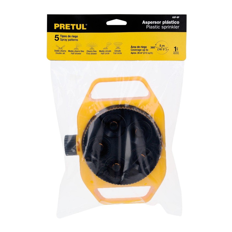 Pretul ASP-8P, Aspersor plástico 5 posiciones, 8 mm