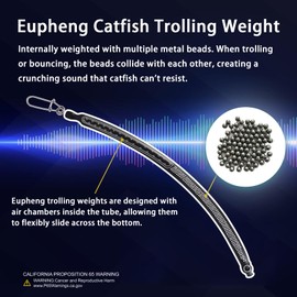 Eupheng Catfish Trolling Weight, SNAG-FREE Catfish Dragging Sinkers for Trolling, Dragging, Bottom Search, Available in 1oz 2oz and 3oz (1oz, 4-Pack)