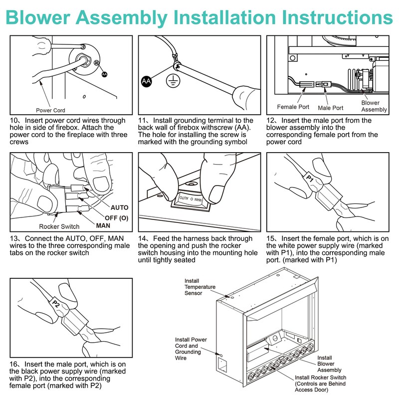 Hipoilk FIB100 Fireplace Blower Fan Kit for Duluth Forge and