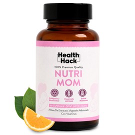 Nutrimom Suplemento Prenatal con Colágeno Hidrolizado, Ácido Fólico, Multivitamínico para Mujer, Vitamina D, Zinc, Complejo B, Calcio, Hierro, Embaraz
