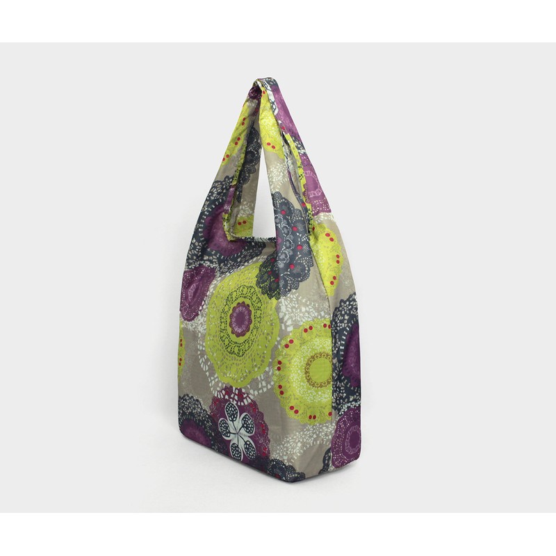Re-uz Unisex-Adult Water Resistant Shopping Top-Handle Bag Doily