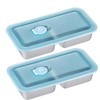 2-Pack Stainless Steel Snack Containers | 2-Compartment Bento Box with
