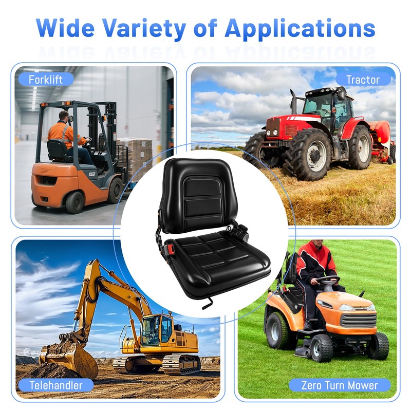 Universal Forklift Seat/Tractor Seat - Compatible with Forklifts, Tractors, Zero-Turn