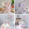 Feawiai 22pzs Decoración Pastel De Mariposa Letrero Feliz Cumpleaño