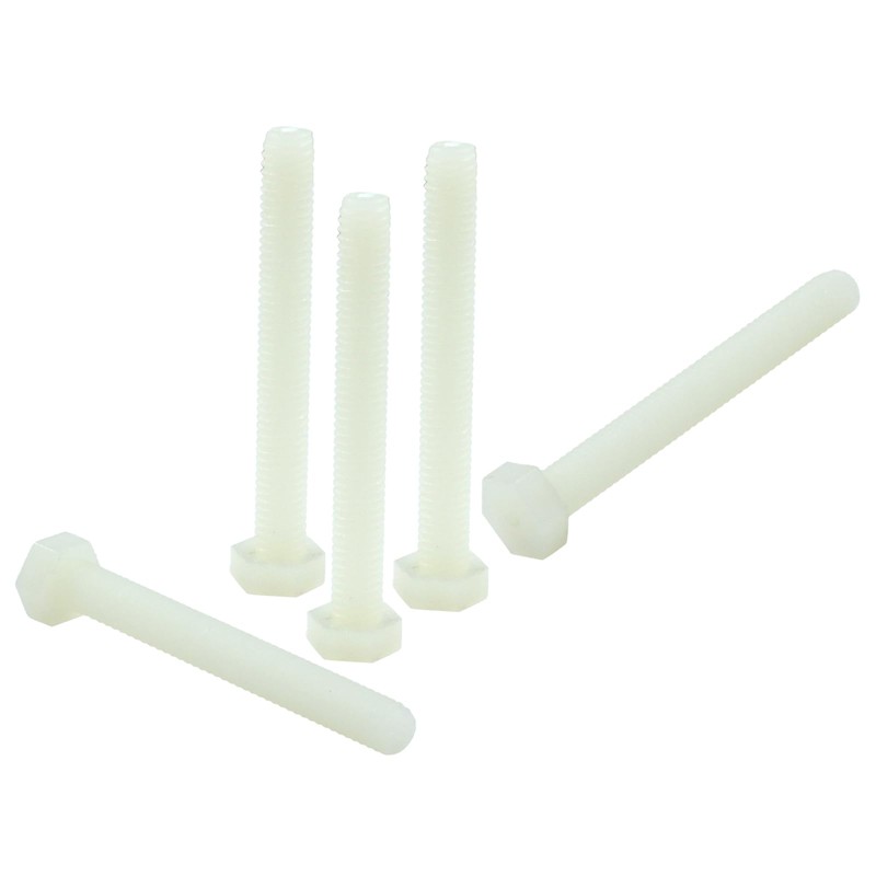 Piutouyar 20 Pair M5x40mm White Nylon Hex Bolts Plastic Hex