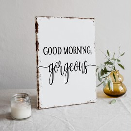 Tizzer Good Morning Gergeous Hello There Handsome Canvas Wall Art Prints,Anniversary Engagement Paintings Prints Gifts,11x14 inches Set of 2