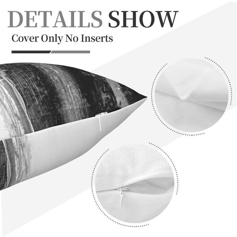 Drissa Black White Abstract Pillow Covers Decorative Throw Pillowcase 18x18