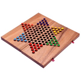 Halma Size L Star Halma/Chinese Checkers – Strategy Wooden Game – Party Game with Folding Game Board