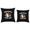 Corgi Pizza Thief Food Dog Lover Throw Pillow