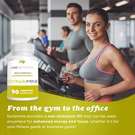 Pure Nootropics - Dinamina (metilliberina 1,7,9-ácido tetramtilúrico) 100 mg cápsulas (90)  Mayor energía, enfoque y alerta  en casa y rigurosas...   