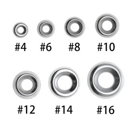 MEETOOT 260PCS Stainless Steel Countersunk Washer #4 to #16 Stainless Steel Fisheye Concave and Convex Washer Set Ideal for Woodworking Project and Indoor and Outdoor Home Improvement